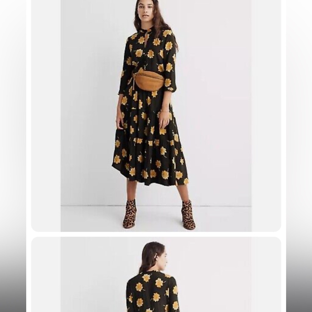 Madewell Green Tier Midi Dress